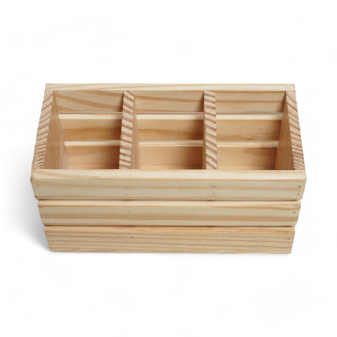 15. Wooden Cutlery Rack Kitchen Utensil Holder & Organizer Eco-Friendly Utensil Caddy for Forks, Knives, Spoons 3 Compartment Natural Wood Countertop Caddy Pine Wood 12x4 inch