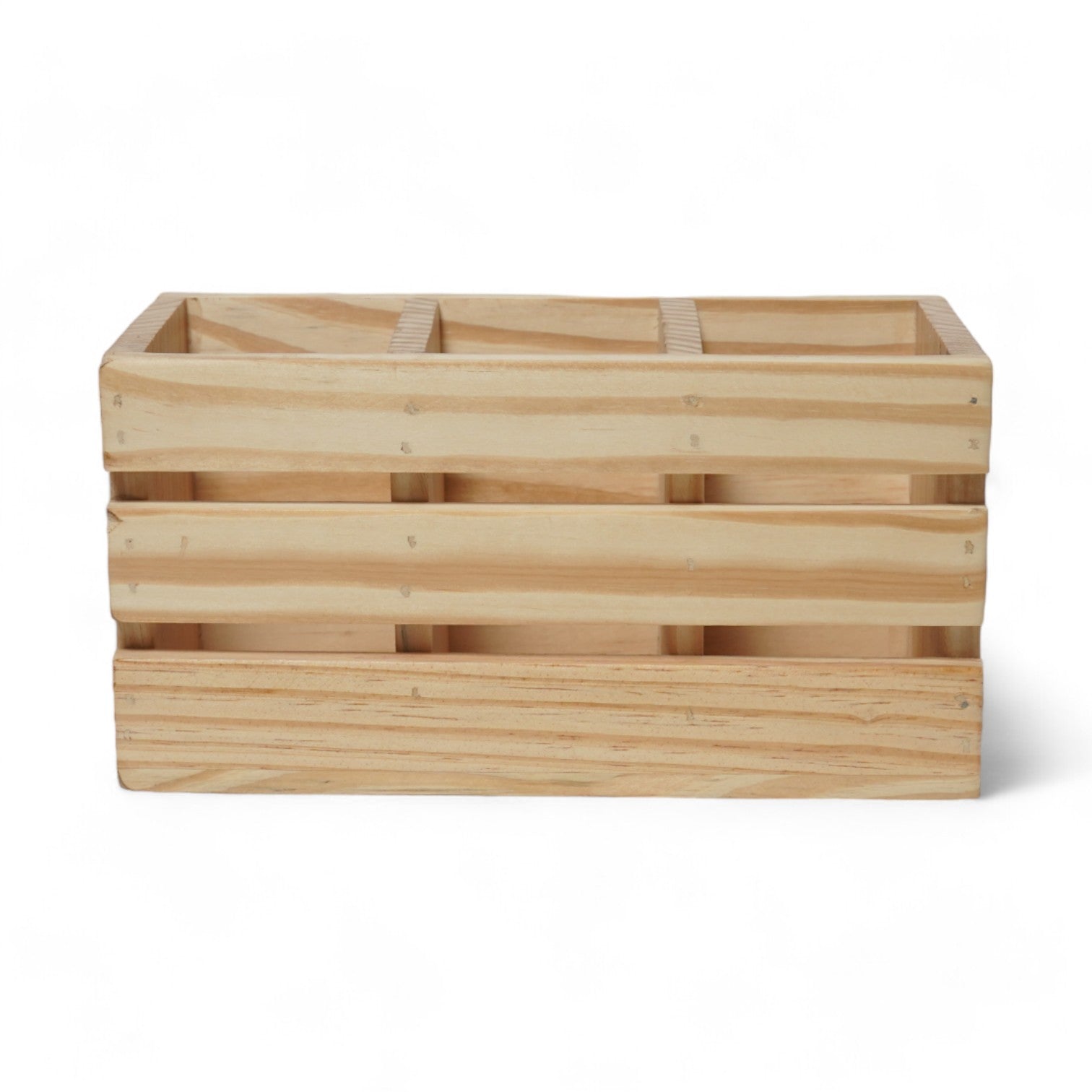 15. Wooden Cutlery Rack Kitchen Utensil Holder & Organizer Eco-Friendly Utensil Caddy for Forks, Knives, Spoons 3 Compartment Natural Wood Countertop Caddy Pine Wood 12x4 inch