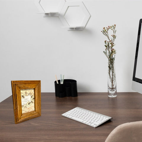 GLOBAL CRAFT AND CREATIONS Wooden Table-Top Photo Frame | Solid Wood Picture Frame for Table Decor, Wall Decor, Office Decor & Home Decor (4x6), Rectangular, Handcrafted Natural finished Rustic Style TableTop Display | MA08