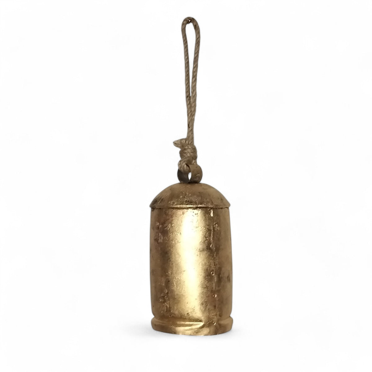 Rustic Tin Metal Jingle Bell (10") Vintage Handmade Lucky Christmas Hanging Mix Cow Bell with Rope - Global Craft and Creations | SH05