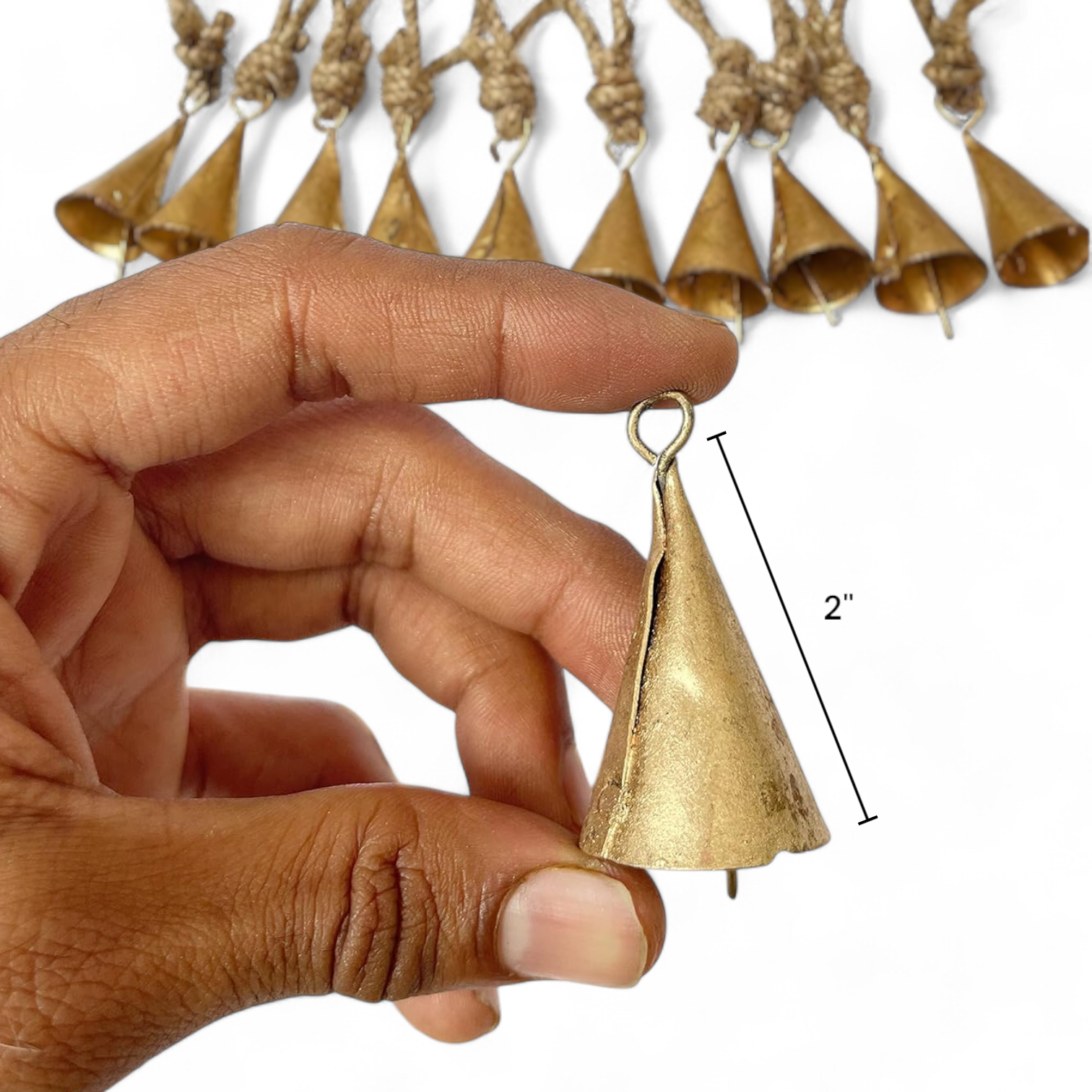 Rustic Tin Metal Cone Bells Set of 10 | Wrought iron 100% | SH13