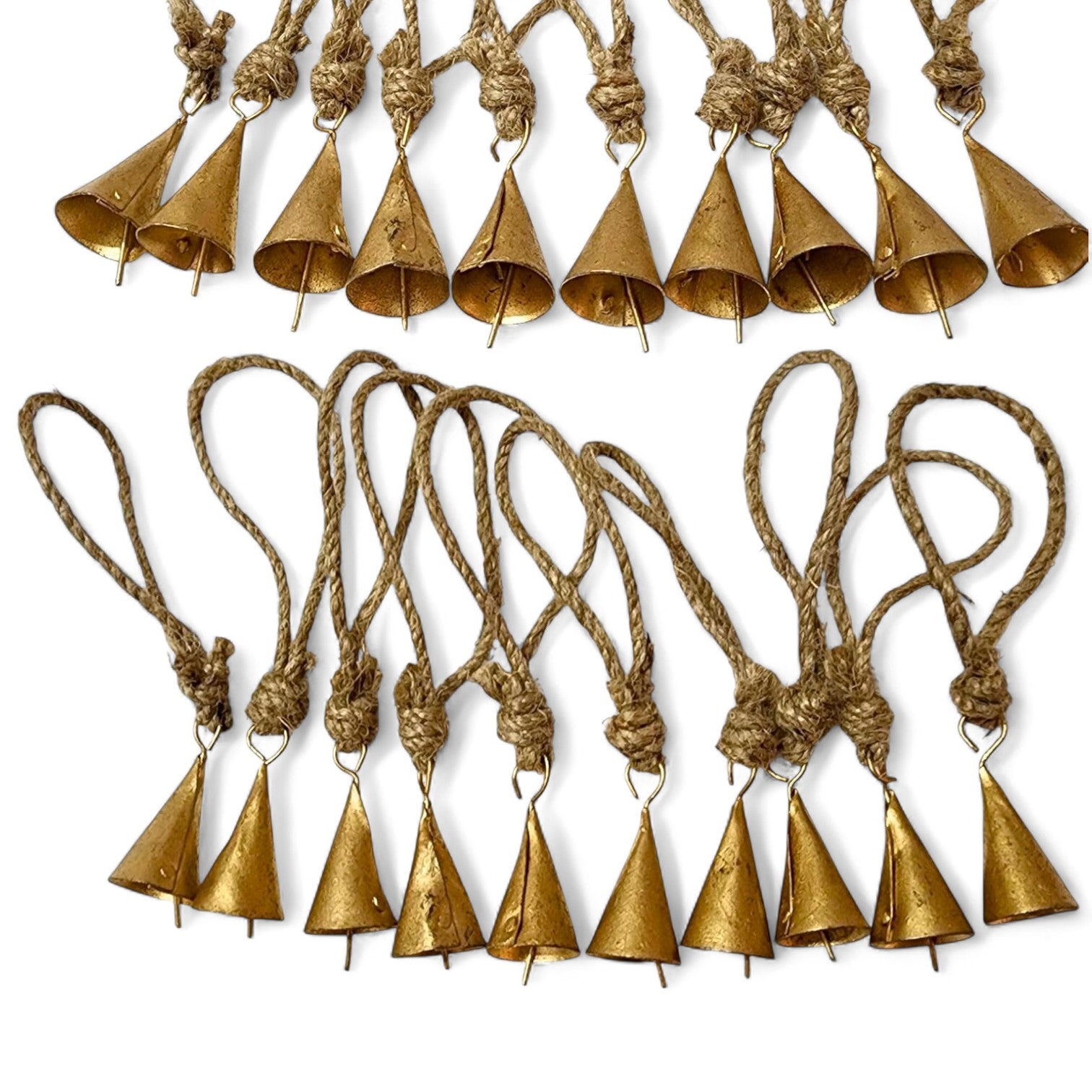 Rustic Tin Metal Cone Bells Set of 10 | Wrought iron 100% | SH13