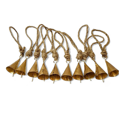 Rustic Tin Metal Cone Bells Set of 10 | Wrought iron 100% | SH13